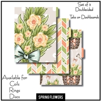 Spring Flowers Tabs or Dashboards 3 Side Set A