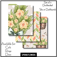 Spring Flowers Tabs or Dashboards 3 Top Set