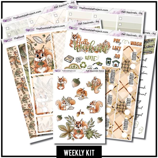 Fall Squirrels Happy Planner Weekly