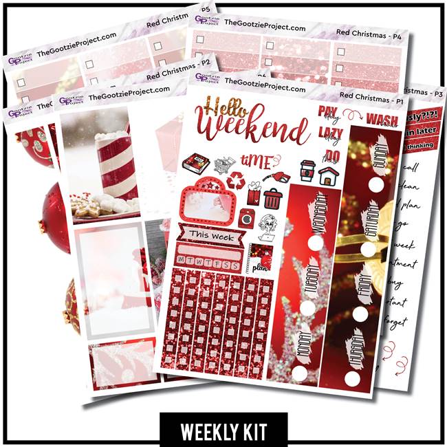 Red Christmas Happy Planner Weekly