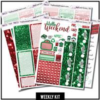 Red and Green Glitter Happy Planner Weekly