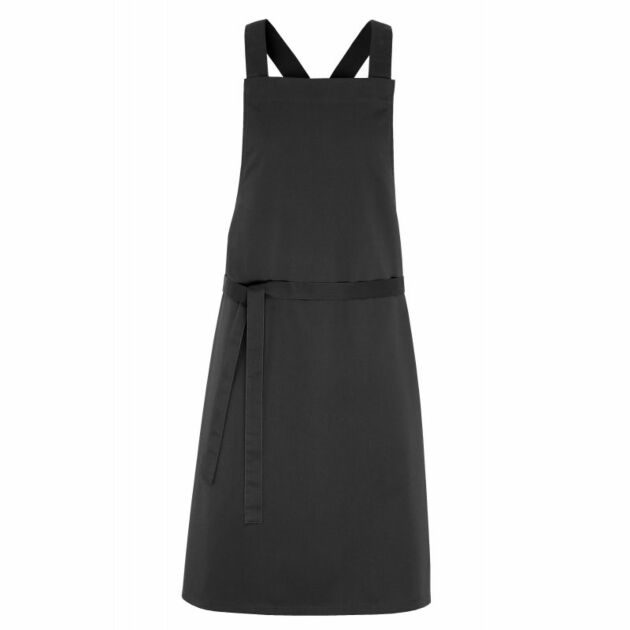 JOSH bib apron anthracite - cross back braid adjustable by snaps