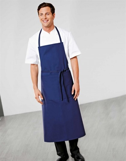 Blue Travel Chef Apron with pouch pocket