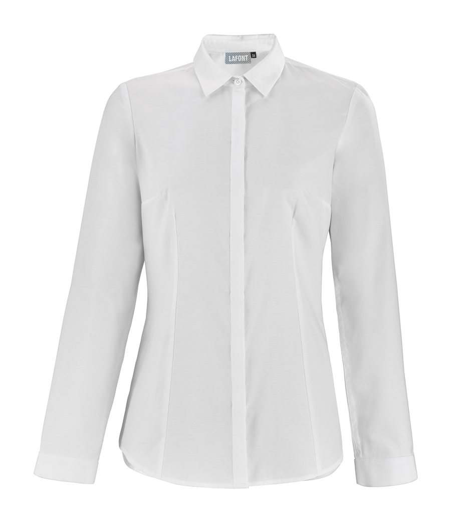 Montsouris women fitted shirt white 49% cotton, 51%  polyester,