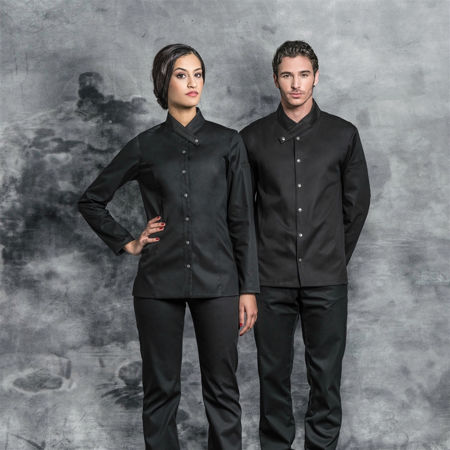 Silex women fitted jacket black, asymetrical collar