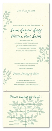 Recycled Paper Wedding Invitations ~ Shalom