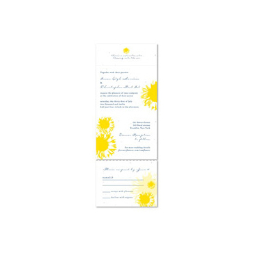 Yellow Sunflower Wedding Invitations on seeded paper by ForeverFiances Weddings (white plantable paper)