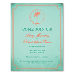 Palm Tree Desintation Wedding Save the Date | Abroad