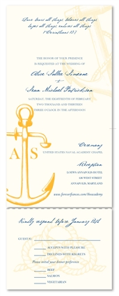 Naval Wedding Invitations ~ The Academy (100% recycled paper)