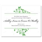 Green Wedding Announcement Cards on seeded paper ~ Andromeda's Vine by ForeverFiances (nature's green)
