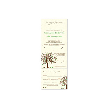 Send n Sealed Wedding invitations on 100% Recycled Paper - Apple Tree