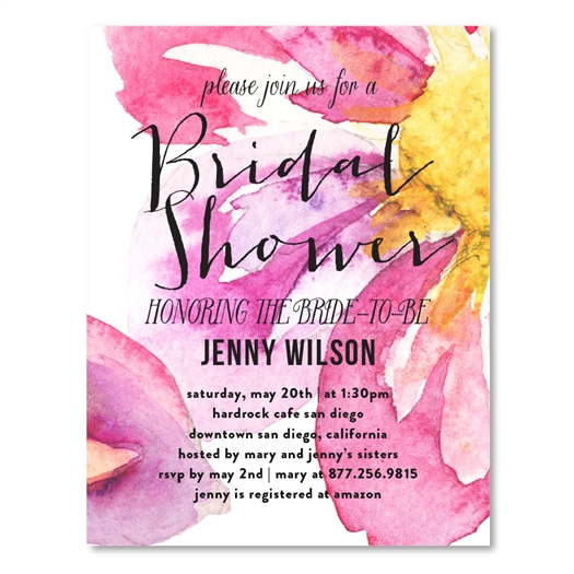 Watercolor Bridal Shower Invitations ~ Amazing Blooms