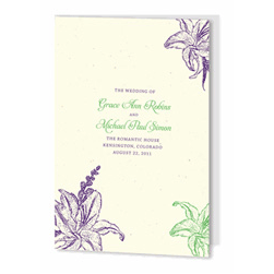 Recycled Wedding Programs - Amour de Calla (foldover)