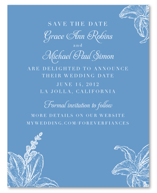 Lily Save the Date cards ~ Amour de Calla (100% recycled paper)