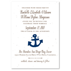 Unique Wedding Invitations - Anchor of Love on plantable paper