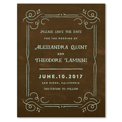 Chalk Save the Date cards | Antique Book (100% recycled paper)