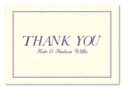 Antique Lettering Seeded Paper Thank you cards