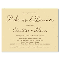 Green Rehearsal Dinner Invitations ~ Antique Script (seeded)