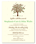 Apple Tree wedding invitations with green apple