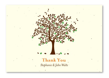 Seeded Paper Thank you cards | Apple Tree (Burnt Orange)