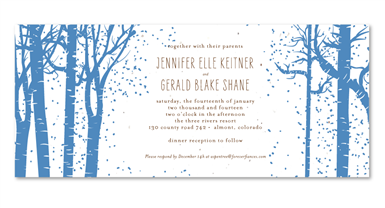 Winter Wedding Invitations ~ Aspen in the Snow