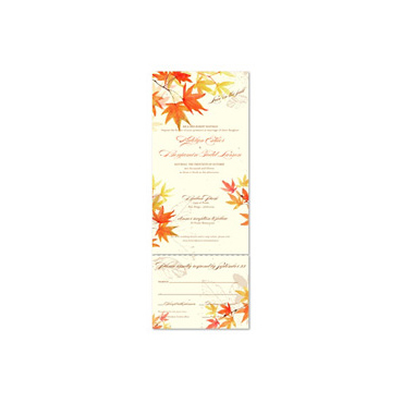Watercolor Wedding Invitations on Plantable Paper ~ Autumn Leaves