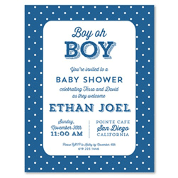 Plantable Baby Shower Invitations - Baby Boy Dots