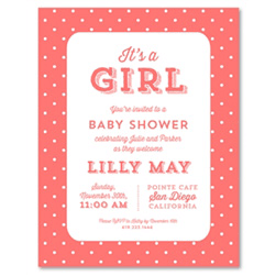 Plantable Baby Shower Invitations ~ Baby Girl Dots