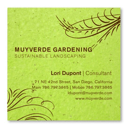 Seeded Paper Business Cards | Floral Swirls