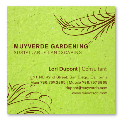 Seeded Paper Business Cards | Floral Swirls