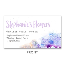 French Hydrangea Flowers Business Cards | Seeded paper