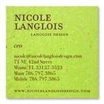 Green Business Cards | on bright green seeded paper