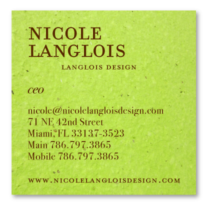 Plantable Seed Paper Business Card - Digital