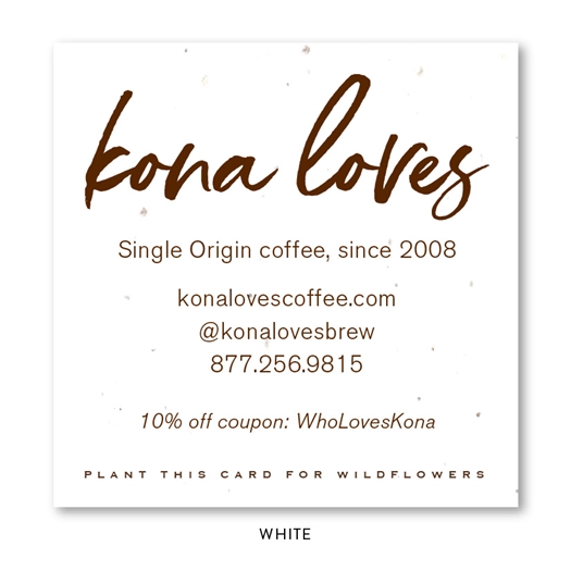 Seeded Paper Brown Business Cards | Kona Loves