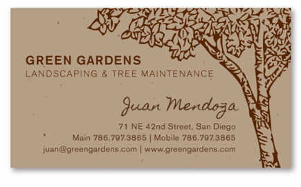 Plantable Business Cards | Tree Landscape