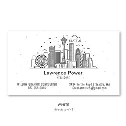 Seattle skyline Business Cards on seeded by Green Business Print