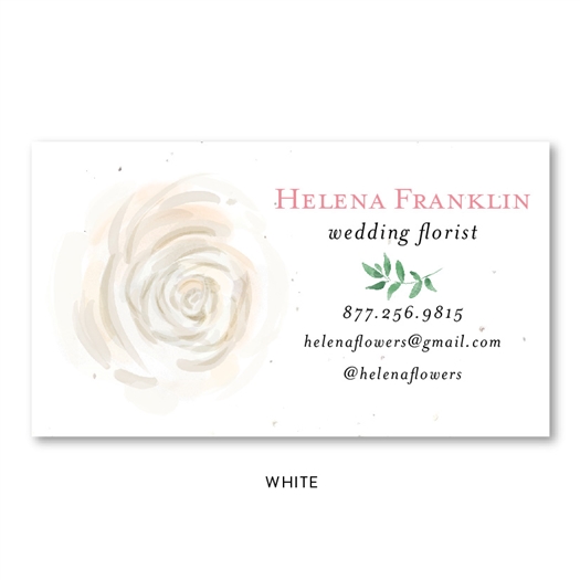 Rose Blush Flowers Business Cards | Seeded paper