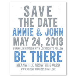 Green Wedding invitations | Be There (seeded paper)