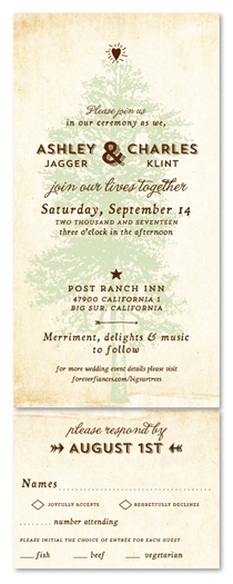 Vintage Tree Wedding Invitations | Big Sur Trails (100% recycled paper)