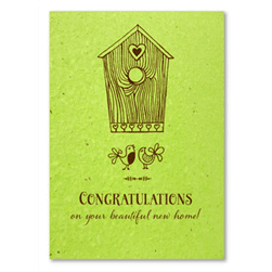 Real Estate New Home Congratulations cards ~ Bird House by Green Business Print