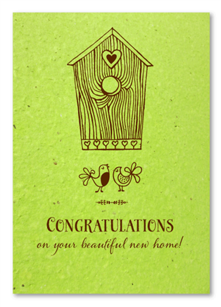 Real Estate New Home Congratulations cards ~ Bird House by Green Business Print