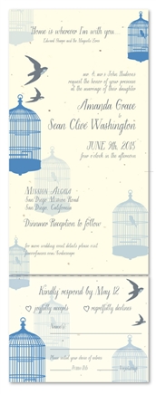 Spring Wedding Invitations ~ Bird's Escape (Seeded paper)