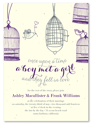 Plantable Wedding Invitations - Birds in Love