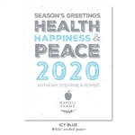 Bold Type Business Holiday Greeting Cards, Blue vintage font