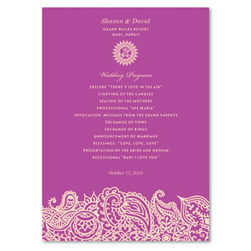 Indian Wedding Programs - Bombay