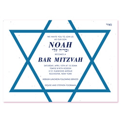 Boston Bar Mitzvah Invitations Star of David (seeded)
