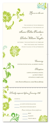 Recycled Paper Invitations ~ Botanical Playground (100% recycled paper)