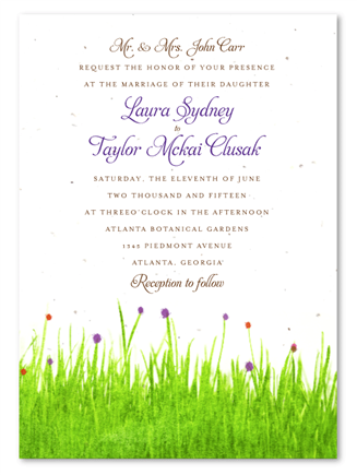 Green Wedding Invitations ~ Bright Meadow