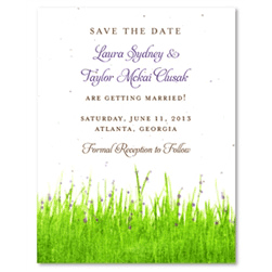 Green Wedding Save the Date Bright Meadow | Bright Meadow (Grass Green, White)