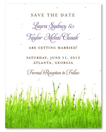 Green Wedding Save the Date Bright Meadow | Bright Meadow (Grass Green, White)